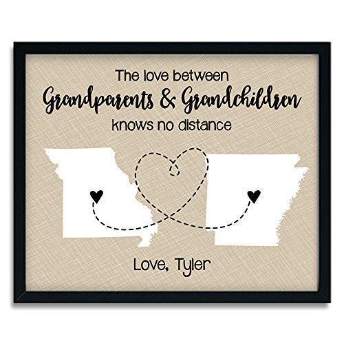 Two-State Print | 25+ Personalized Gifts for Grandparents That They'll Cherish