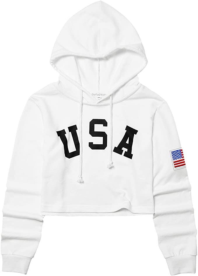 USA Cropped Hoodie | Fourth of July Clothes for Teens