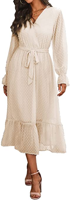 Floral Print Bohemian Midi Dress | Must-Have Long Sleeve Casual Dresses for Fall | Basic Housewife