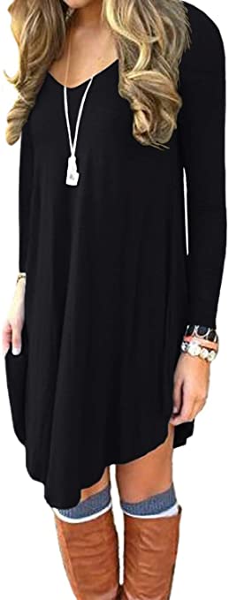Loose Casual T-Shirt Dress | Must-Have Long Sleeve Casual Dresses for Fall | Basic Housewife