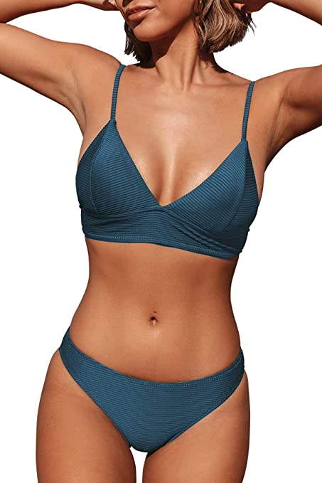 Solid Triangle Two Piece Swimsuit | Two Piece Swimsuits on Amazon | Basic Housewife