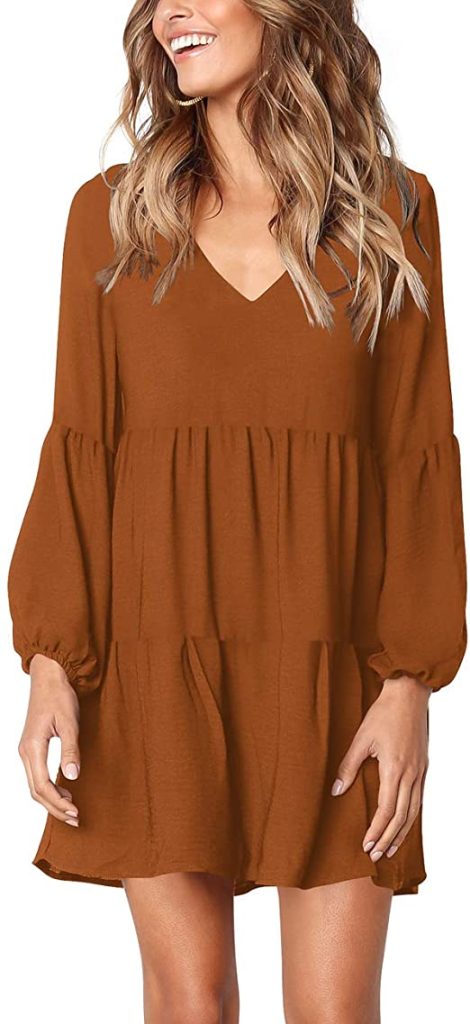 Casual Swing Ruffle Dress | Must-Have Long Sleeve Casual Dresses for Fall | Basic Housewife