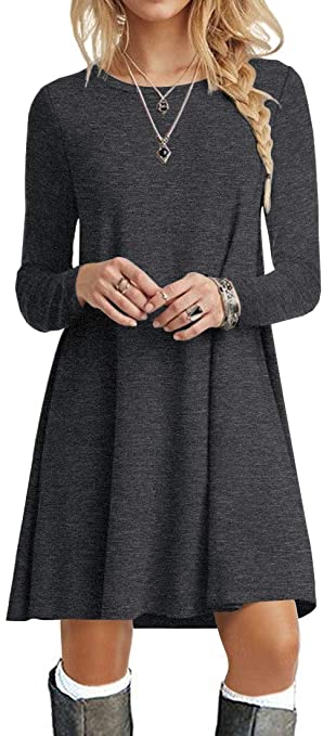 Casual T Shirt Dress | Must-Have Long Sleeve Casual Dresses for Fall | Basic Housewife