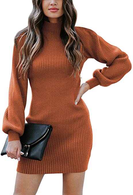 Turtleneck Bodycon Mini Dress | Must-Have Long Sleeve Casual Dresses for Fall | Basic Housewife