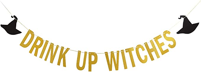 "Drink Up Witches" Banner | Must-Have Adult Halloween Party Essentials To Throw The Spookiest Bash of the Year