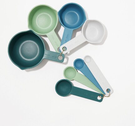 Food52 Bamboo Measuring Cups & Spoons (Blue/Green)