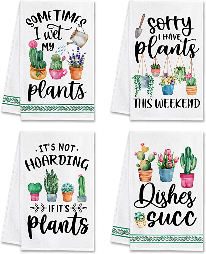 Plant-Themed Dish Towel Set | 25 Unique Gifts for Plant Lovers | BasicHousewife
