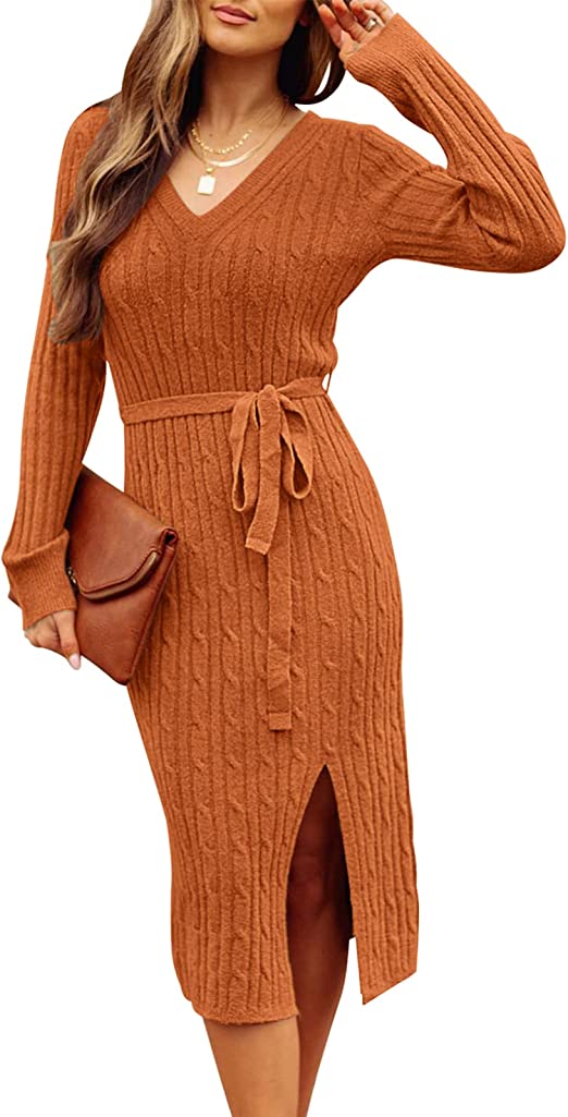 Cable Knit Sweater Dress | 20+ Cute and Casual Dresses for Winter on Amazon | BasicHousewife.com
