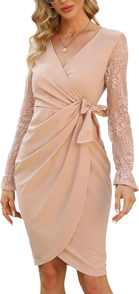 Elegant V Neck Long Sleeve | The Best Long Sleeve New Years Eve Dresses on Amazon
