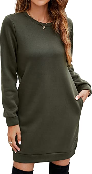 Fleece Pullover Dress | 20+ Cute and Casual Dresses for Winter on Amazon | BasicHousewife.com