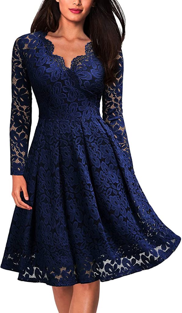 Floral Lace Long Sleeve | The Best Long Sleeve New Years Eve Dresses on Amazon