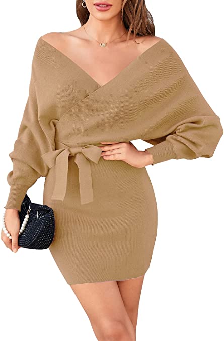 Knitted Mini Dress | The Best Long Sleeve New Years Eve Dresses on Amazon