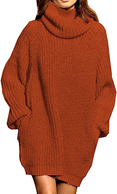 Loose Turtleneck Pullover | 20+ Cute and Casual Dresses for Winter on Amazon | BasicHousewife.com