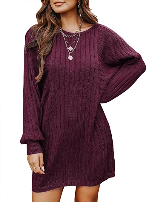 Ribbed Oversized Sweater Dress | 20+ Cute and Casual Dresses for Winter on Amazon | BasicHousewife.com
