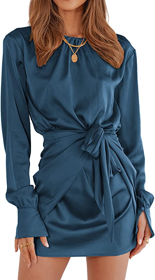 Tie Waist Short Dress | The Best Long Sleeve New Years Eve Dresses on Amazon