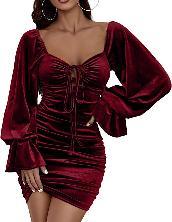 Velvet Backless Long Sleeve | The Best Long Sleeve New Years Eve Dresses on Amazon