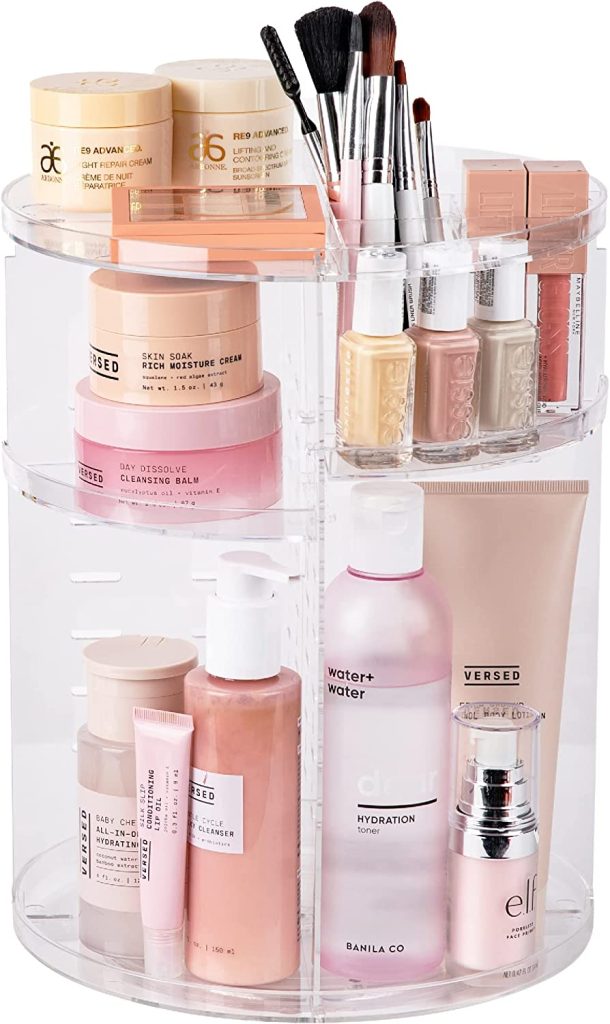Rotating Makeup Organizer | Must-Have Bathroom Organization Solutions To Tidy Up Your Home | Basic Housewife