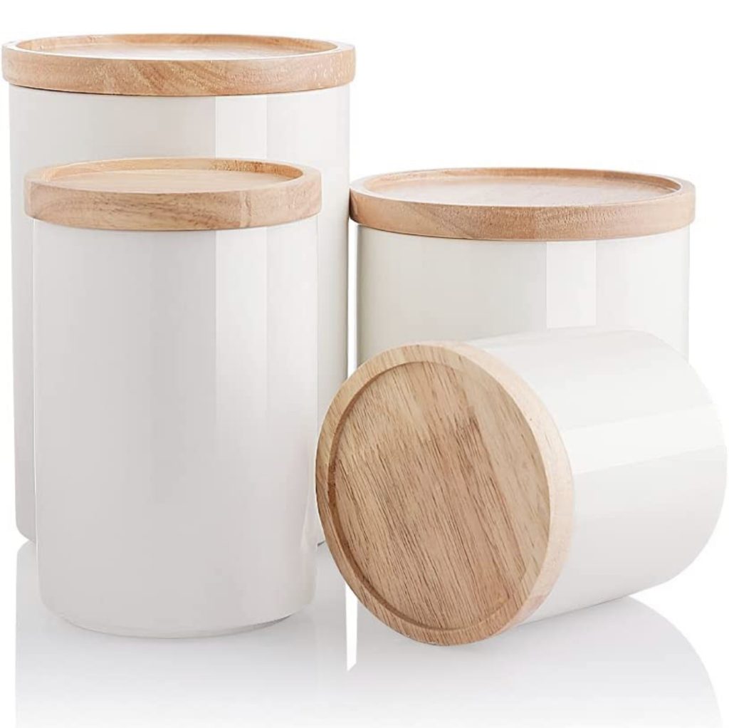 Ceramic Containers | Pretty Kitchen Accessories To Make Your Kitchen Look More Expensive Than It Is | BasicHousewife.com