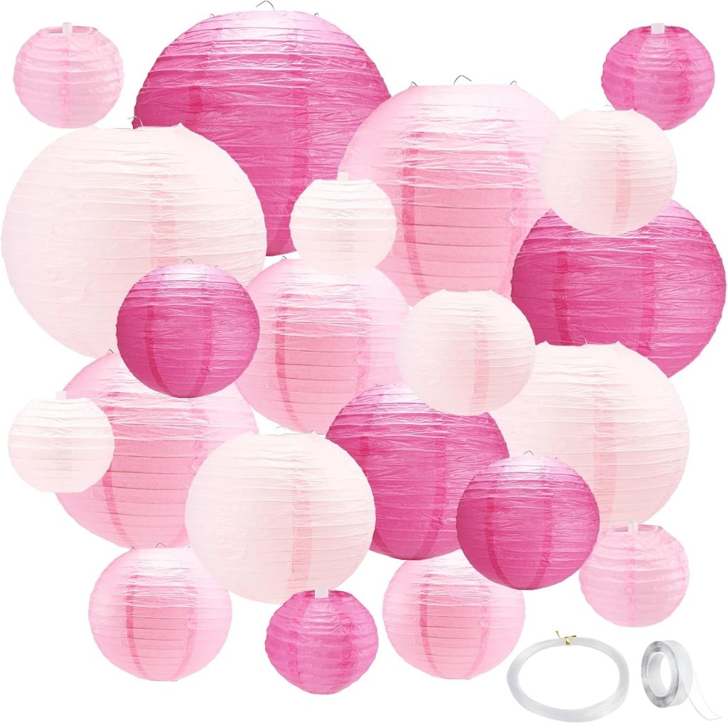 pink paper lanters